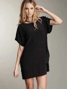 Joie Petunia Pocket Black Silk Dress